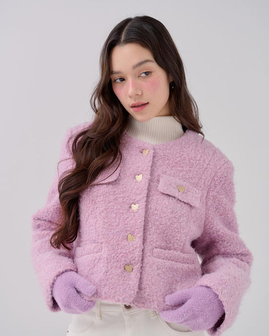 Purple Bora wool jacket for women