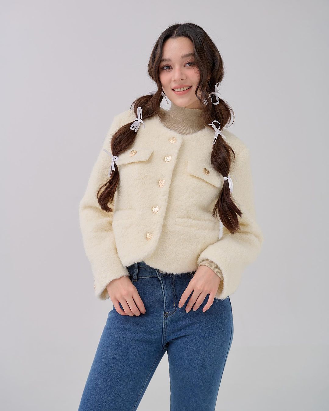 Ivory Bora wool jacket for women