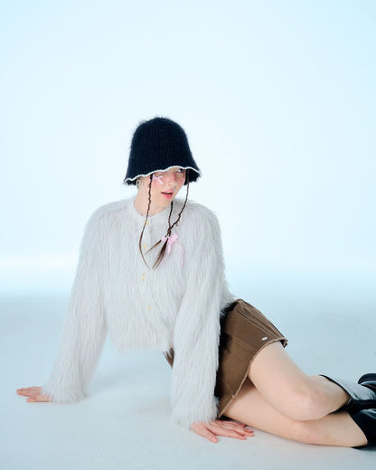 Furry Puffy Mink Cardigan